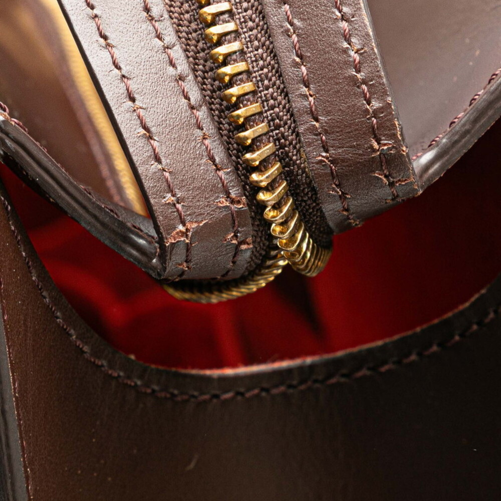 LOUIS VUITTON Authentic Brown Damier Leather Tote Bag - Picture 4 of 15